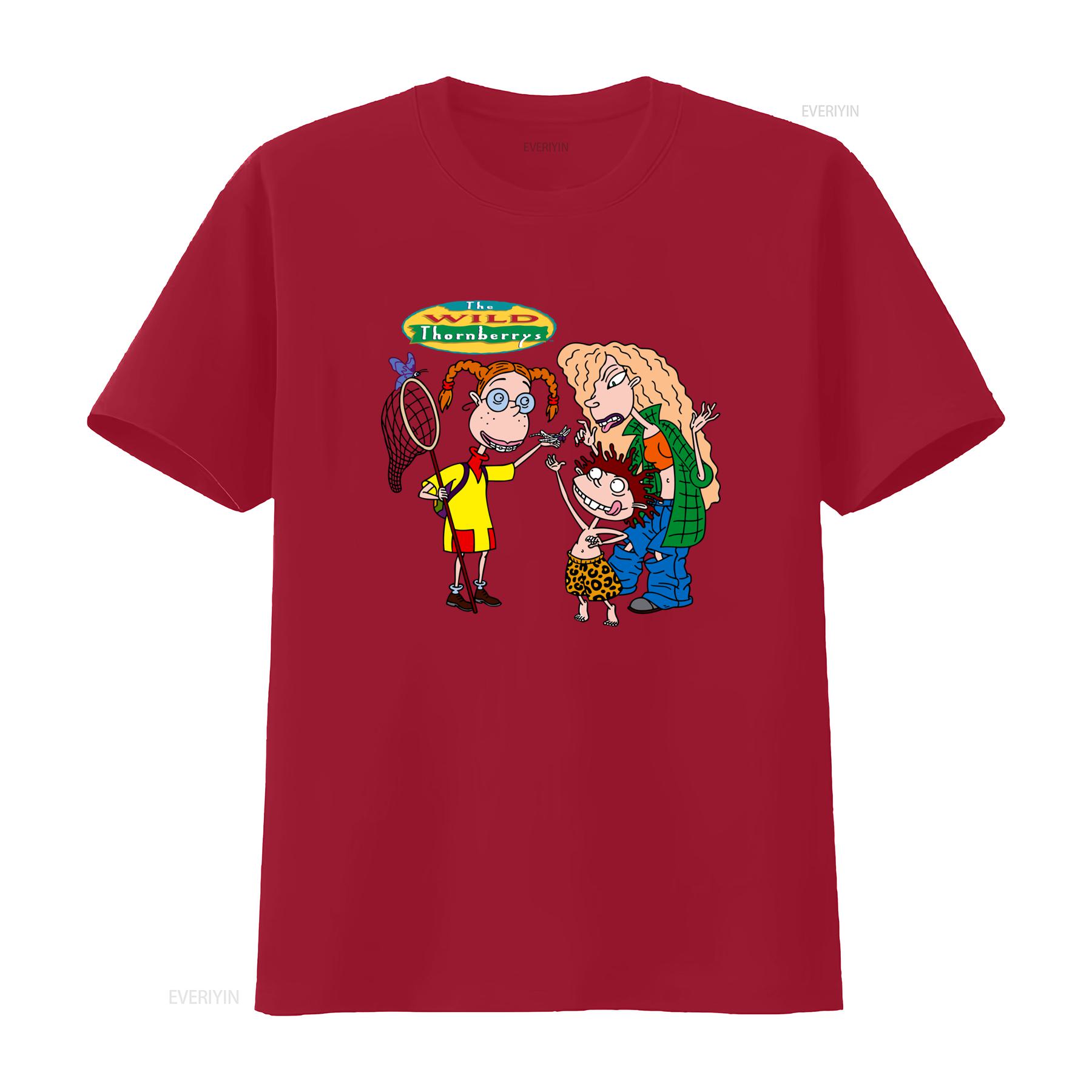 

Wild Thornberrys Bugcatcher Eliza Donny And Debbie Cartoon Print T Shirt S 2Xl Light Blue vintage Washed Comfortable fashion S