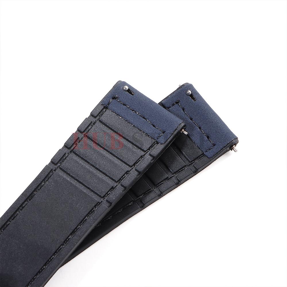 20mm 22mm Leather and Silicone Hybrid Strap for Samsung Galaxy Watch7 6 Classic 47mm 46mm/Galaxy Watch6 40mm 44mm Band Bracelet