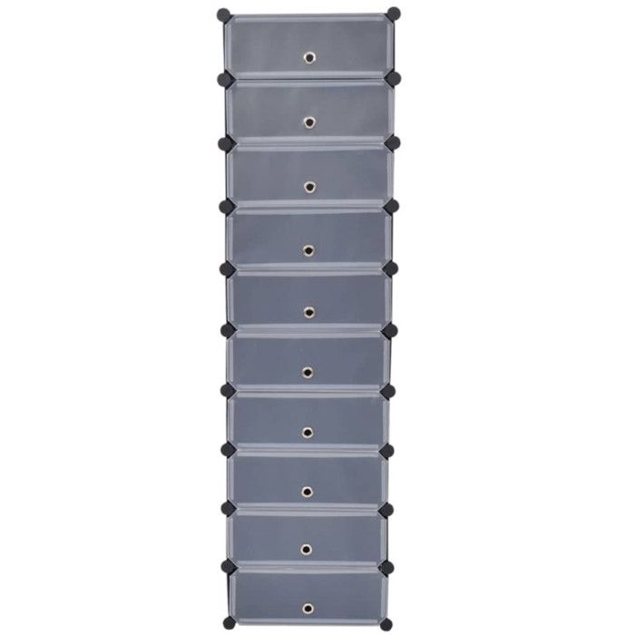 VidaXL Armoire à chaussures avec 10 compartiments Noir