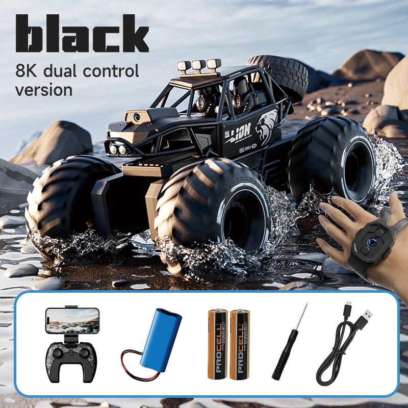 Amphibious Rock rocker Crawler RC Car with Camera, 4WD, 50min Runtime, IPX7 Waterproof, Gesture & APP Control, Off-Road Drift