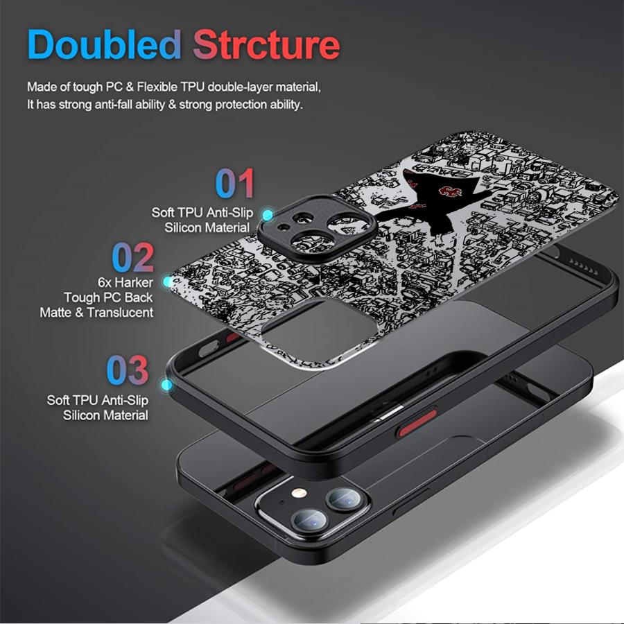Matte Phone Cover Case for iPhone 14 12 11 X 15 Plus 13 Mini 16 Pro Max XR Cool Anime Characters