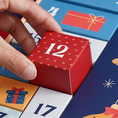 1 Stück DIY Adventskalender Weihnachten Countdown Kalender Mit 24 Pappschatzkisten Weihnachten Leerer Countdown Kalender