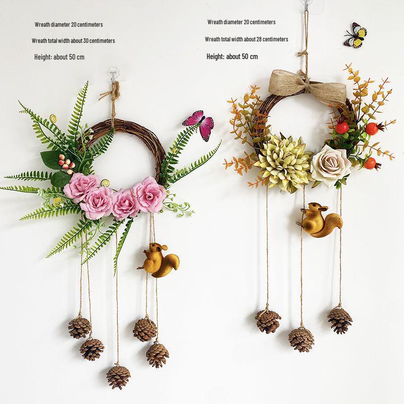 Artificial Flower Wreath for Wall, Door, and Indoor Decor - Creative Home Ornament for Living Room and Bedroom