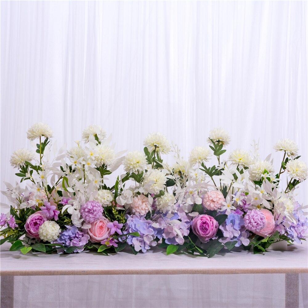 100CM Romantic Wedding Flower Wall Arrangement Artificial Road Lead Flowers for Wedding Party Arch Flowers Garland Backdrop Home Party Decoration