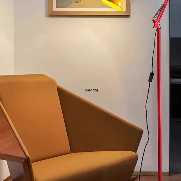 Memphis Minimalist Floor Lamp: Long Arm, Eye-Protective Study, and Decorative Light for Children's Room & Living Room.