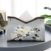 PU leather tissue box cover, modern floral print tissue bag, perfect for bathroom, office, car, outdoor tent, dining table