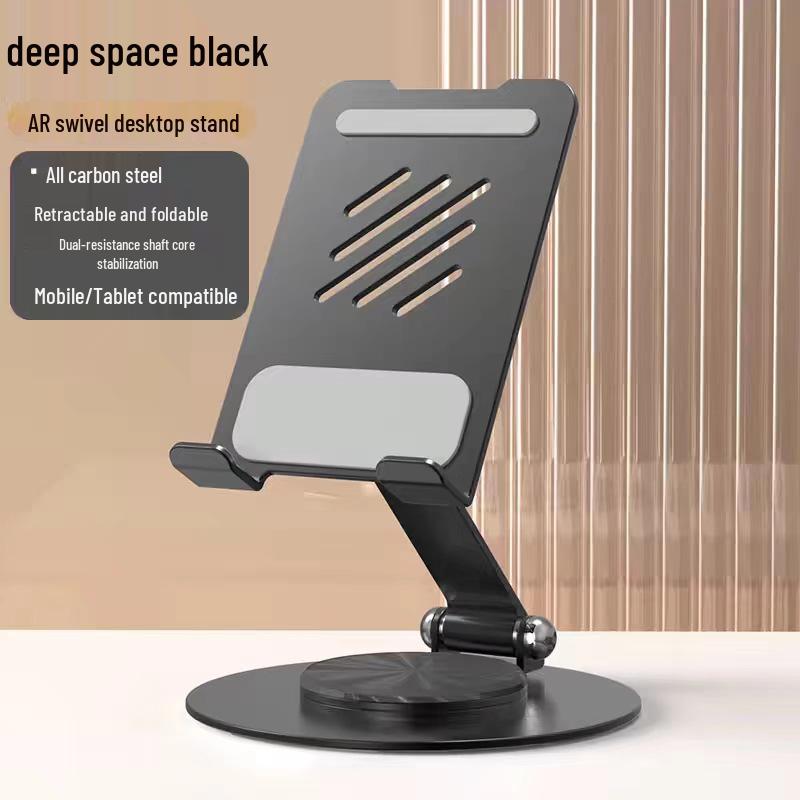 360° Rotating Foldable Metal Phone Stand for Desktop & Live Streaming