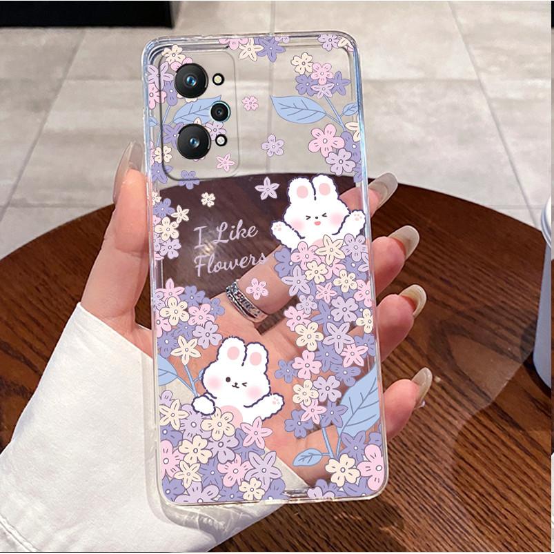 For Realme GT Neo 2 Case RMX3370 Clear Silicone Luxury Cute Love Rabbit Funny Cover For Realme GT Neo 2 3T Q5 Pro 5G Phone Case