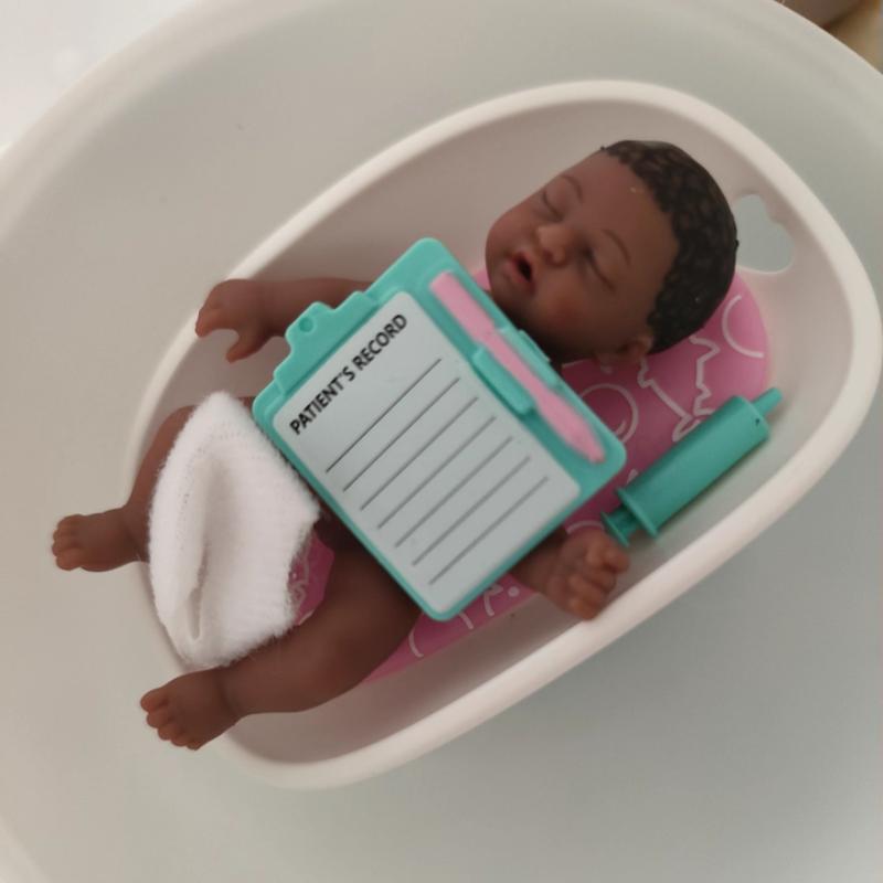 5 Surprise Small Baby Series 2 Silicone Baby Doll  Egg With Cradle Stethoscope Nursery Playset For Kids Toddlers