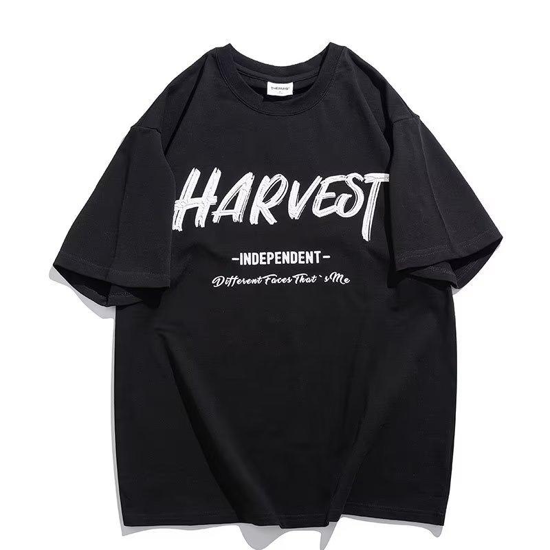 New short-sleeved t-shirt men's summer trend of loose versatile plus size cotton body shirt