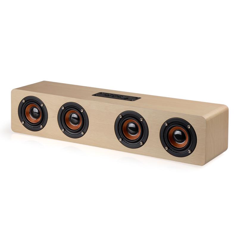 Wooden Bluetooth Speaker Wireless Stereo Sound Box For Home Computer Phone TV TF Card AUX USB Audio Player Gift Portable