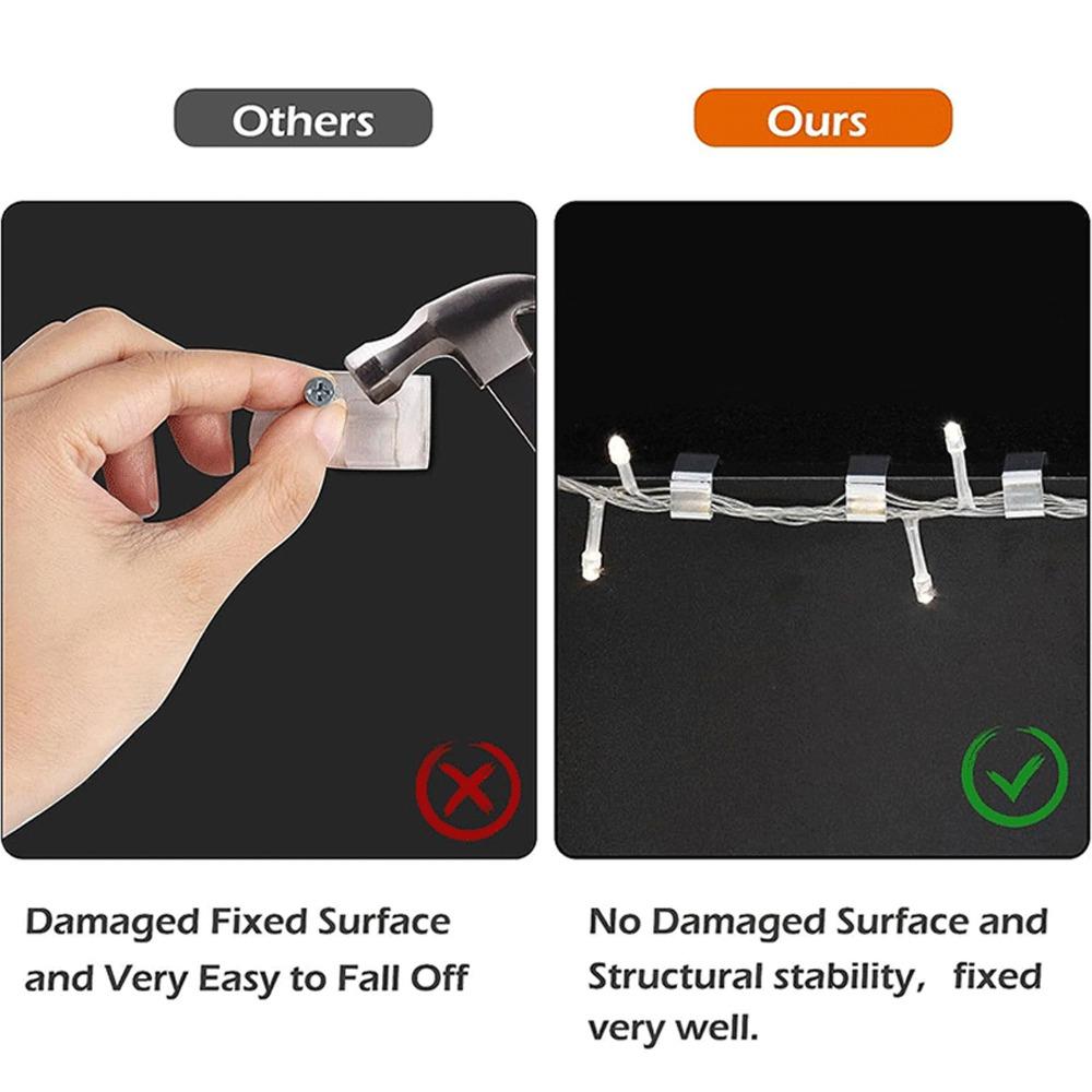 50pcs 0.9x0.6in/0.8x0.6in Gutter Hooks Stainless Steel Outdoor Light Clips  Seasonal Display