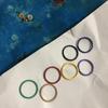 Set da 7 Pezzi Moda Colorato Smalto Goccia Anello Ultra-Fine Per Donne Ragazze Festa Gioielli Charme Personalizzati di Alta Qualità Regalo