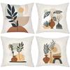 Modern Plant Vase Pattern Decorative Cushion Covers Polyester Pillowcase, Sofa Decorative Cushion Cov Headboard Pillow