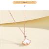 Apricot is good with you, ginkgo biloba inlaid with versatile collarbone chain, simple Korean style fritillary sterling silver s925 necklace for women