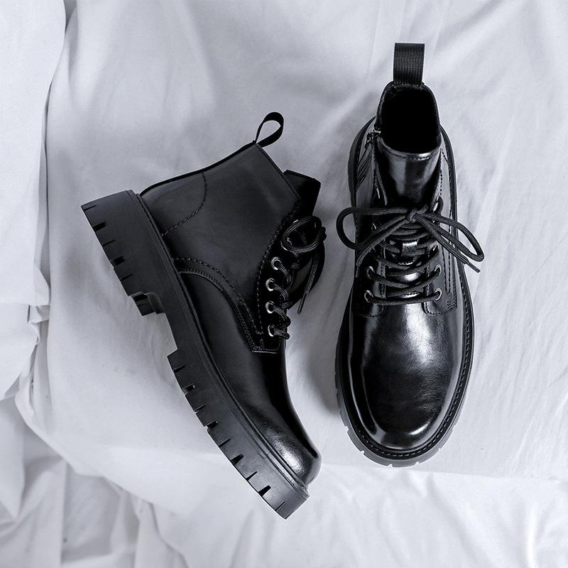 

Мужские ботинки Мартина 2025 весна и осень темный ветер помощь интернет-знаменитостям взрыв боковая молния рабочие кожаные туфли 6895-R 38 чёрный