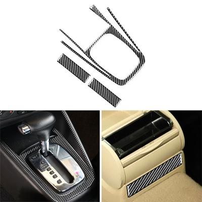 Real Carbon Fiber Car Styling Interior Gear Shift Panel Frame Cover Trim For VW Golf 4 Jetta Bora MK4 R32 GTI
