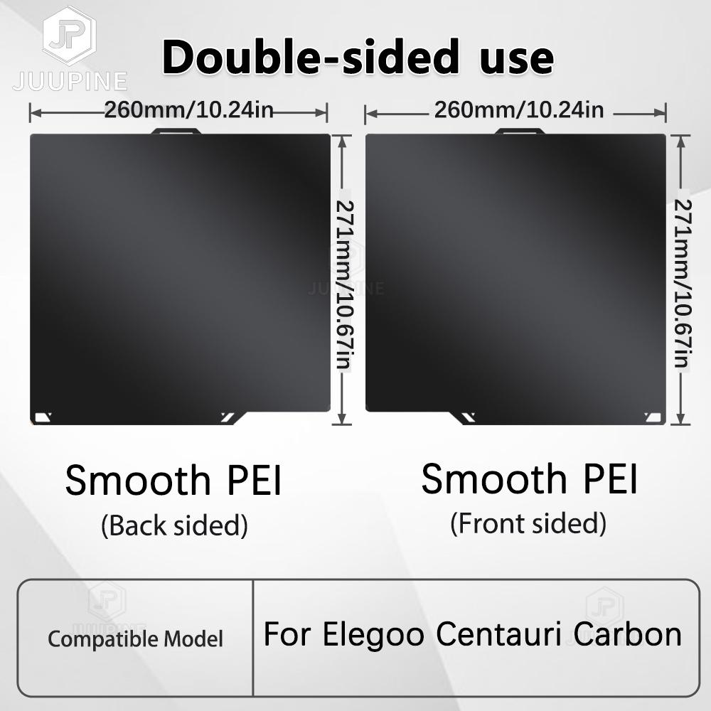 260x271MM PEI Build Plate for Elegoo Centauri Carbon Double Sided Smooth Textured Flexible Heated Bed Plate For Centauri Carbon