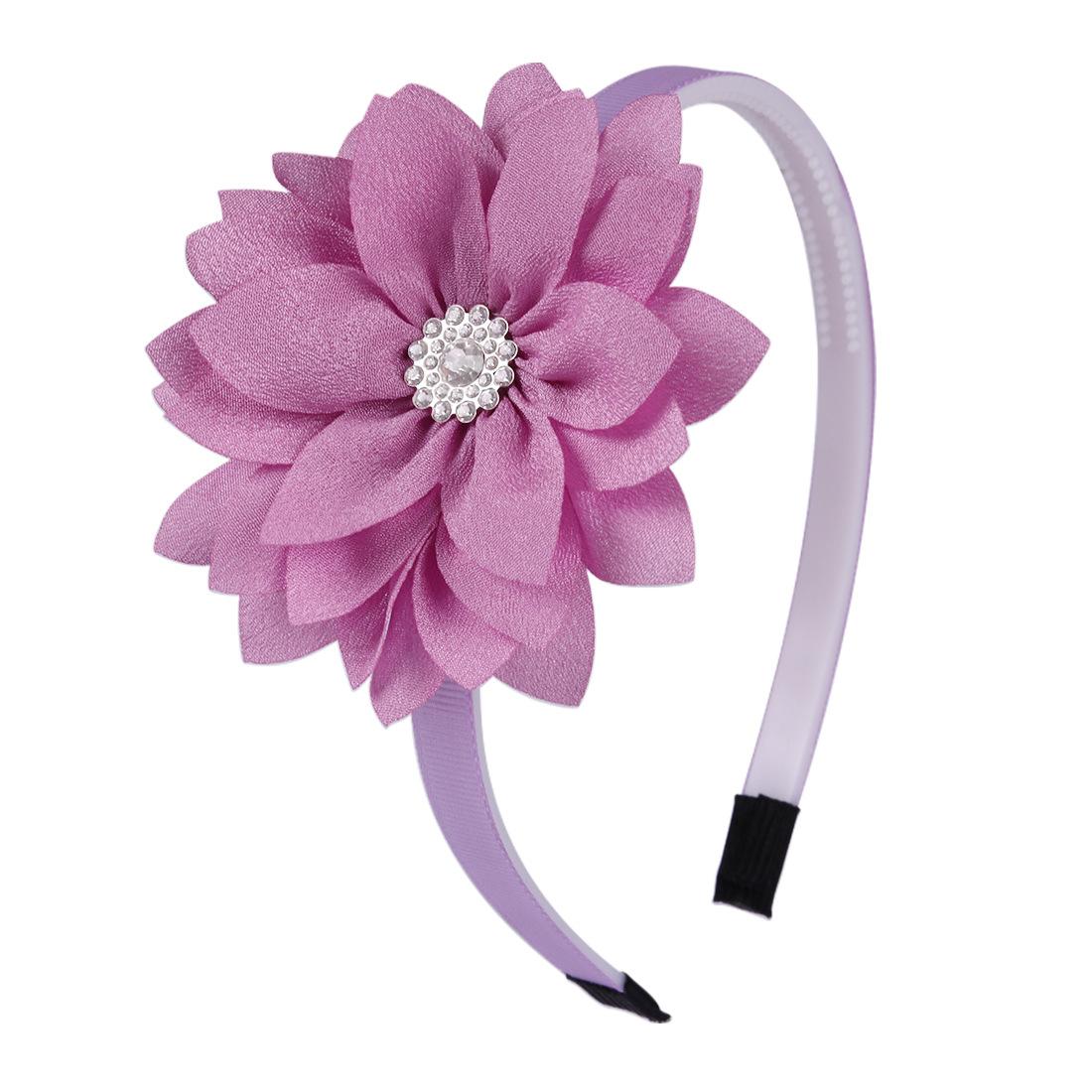 

Модные однотонные цветочные повязки на голову для милых девочек, принцесс, с кристаллами, цветами, головные уборы, детские аксессуары для волос, резинки для волос