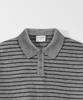 GLW Oversized Striped Collar Knit Soft Touch Gray