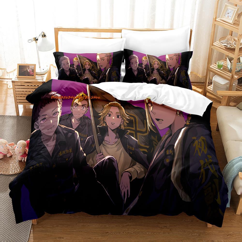 New  Tokyo Revengers Bedding Set Single Twin Full Queen King Size Bed Set Adult Kid Bedroom Duvet Cover Sets Home Textiles