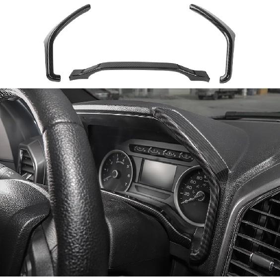 Voodonala Carbon Fiber Grain Dashboard Trim for 2015-2020 Ford F150 F250 F350 Super Duty