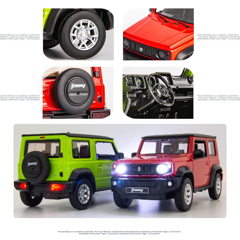 1/26 Suzuki JIMNY 2018 SUV Alloy Car Toy Car Metal Collection Model Car Sound and Light Toys for Children Gift