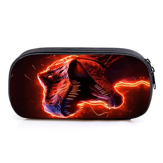 Hot Sales Dinosaur Print 3D Cartoon Layered Pencil Case & Pen Bag Best Gift for Boys/Girls School Supplies