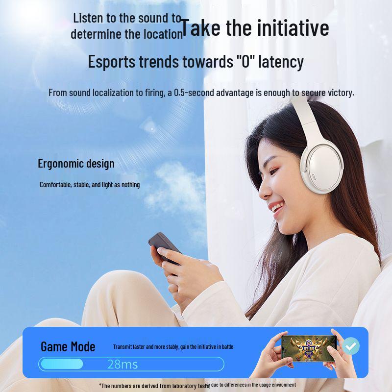 200-Hour Bluetooth Over-Ear Noise-Cancelling Wireless Gaming Headphones for Sports & Mobile