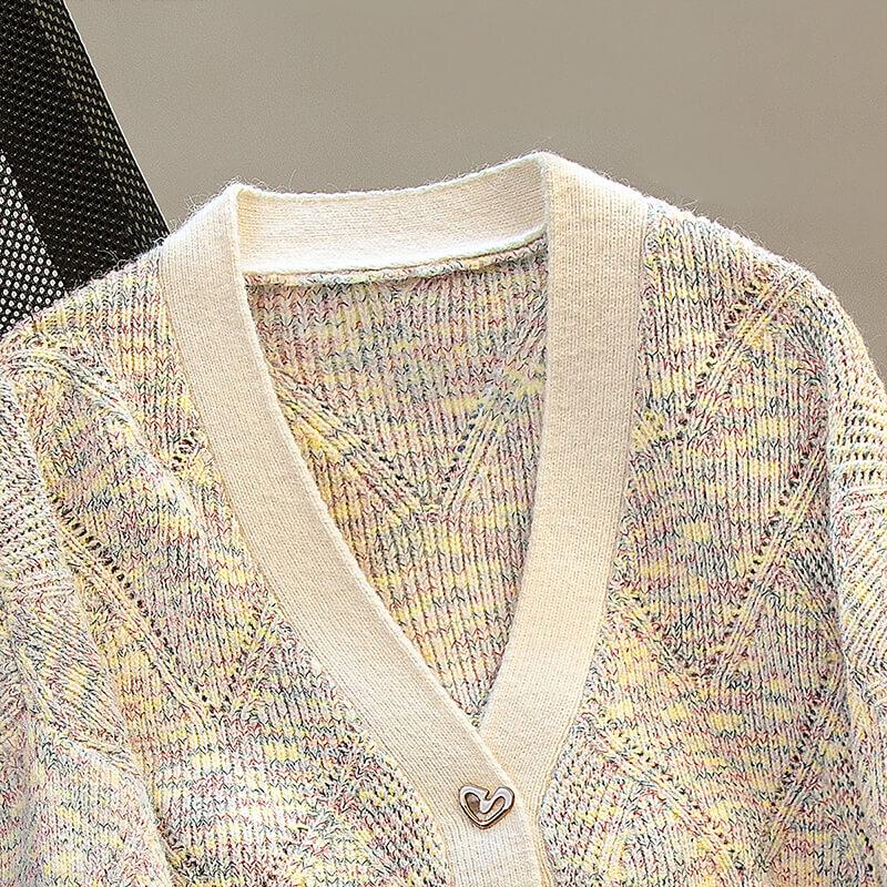 Sibaishe Strick-Cardigan mit V-Ausschnitt