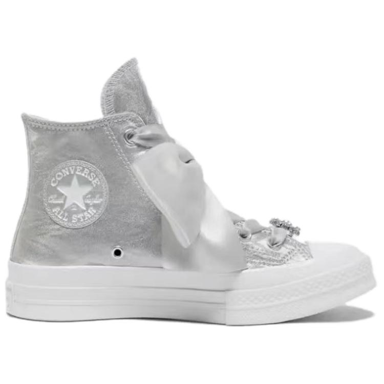 Converse Chuck Taylor All Star Comfortable Fashion Slip Resistant Durable High Top Sneakers Unisex Sneakers Silver A12772C