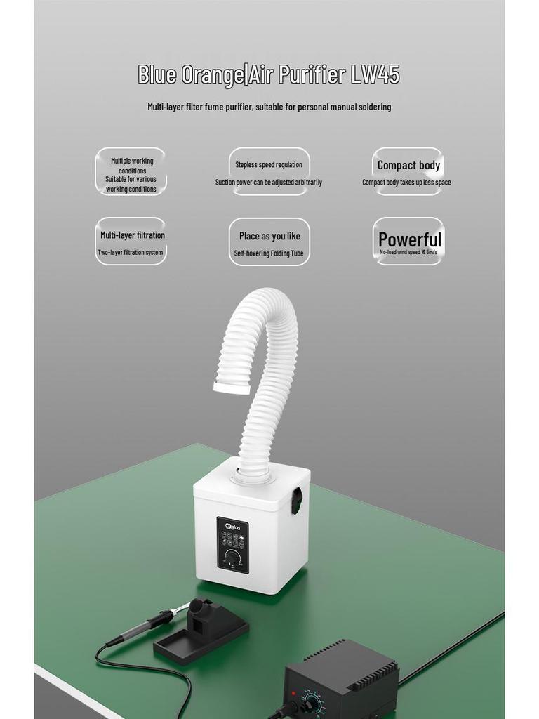 Compact Desktop Welding Fume Extractor for Soldering and Smoke Filtration