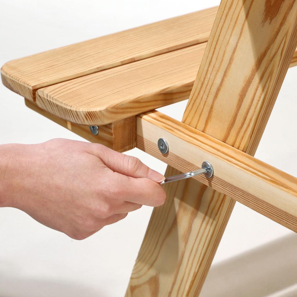 KADAX Gartenbank Holzbank für Kinder mit Tisch Gartentisch