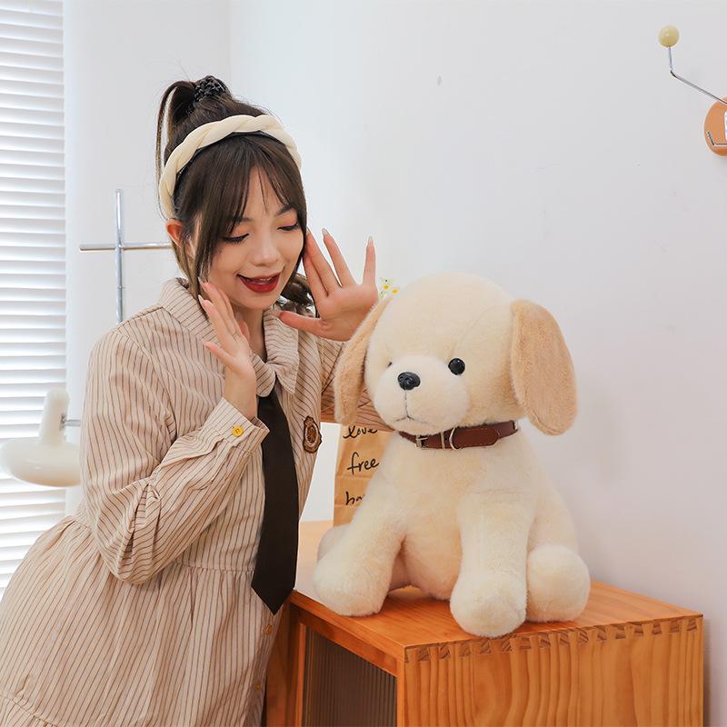 Niedliches Labrador Plüschtier Simulationshunde-Puppe Puppe Kinder Schlafkissen Geburtstagsgeschenk Austausch