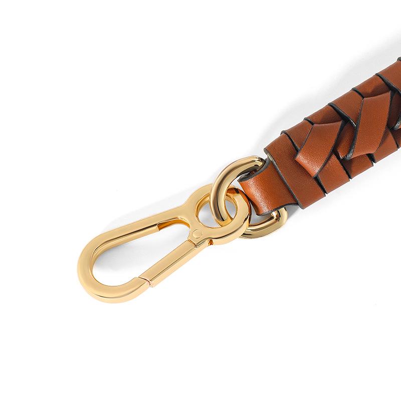 Ma Huang Shi E-40 Cowhide Bucket Bag with Adjustable Woven Shoulder Strap