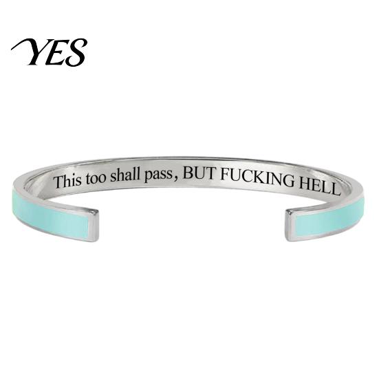 Bracciale Semplice di Alta Gamma Anche Questo Passerà Bracciale a Braccialetto con Mantra, Regolabile Inciso Motivazionale Comodo Braccialetto da Polso Informazioni Nascoste