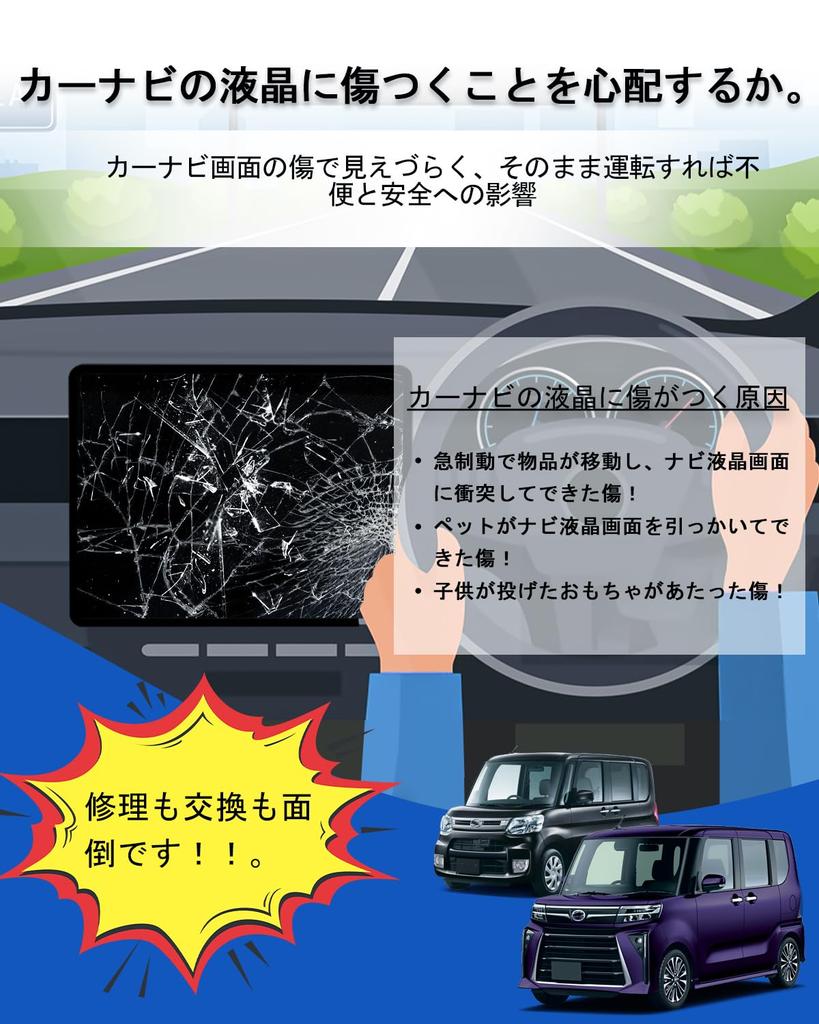 LANTU [Anti-Scratch Enhancement] For Daihatsu Tanto LA650S LA660S Type, 9 Inch Car Navigation Glass