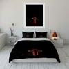 Glowing red cross design. Bedding sets Duvet cover sets Duvet covers Pillowcases(1*Duvet Cover 2*Pillowcases without duvet insert)