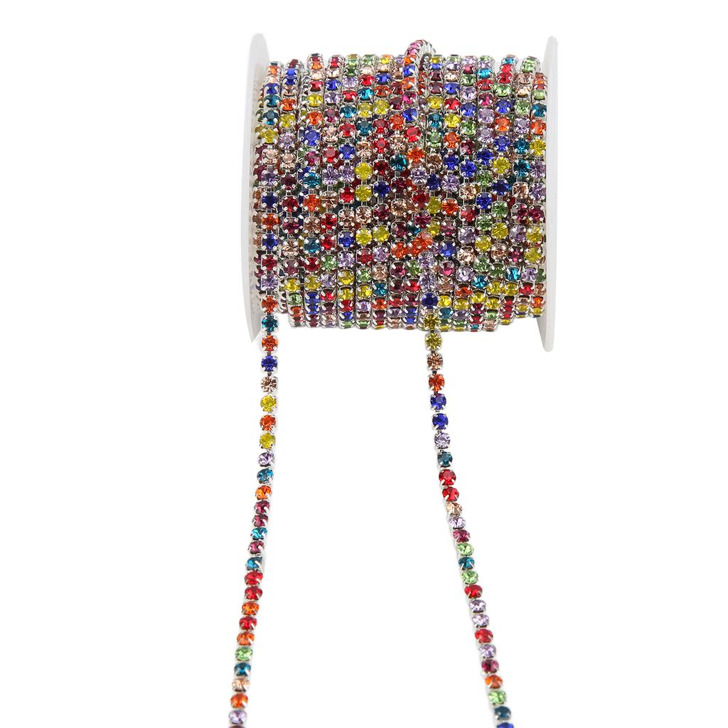 Rhinestone Trim Colorful Glittering 10 Meters Rhinestone Trim for Household DIY Craft Clothes