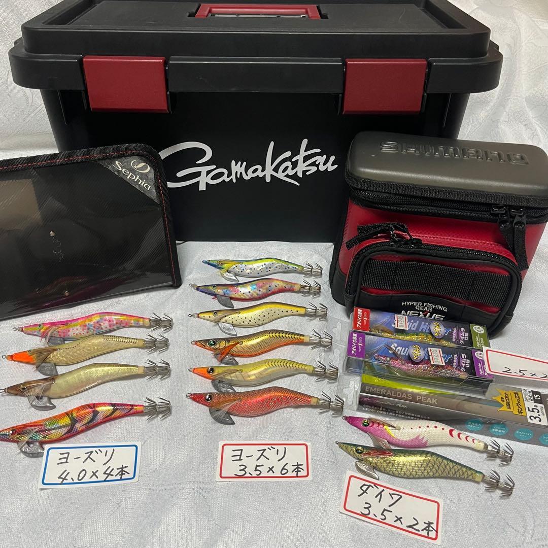 Used Egi bait wood bulk sale Shimano Egi case, tackle box Yozuri Daiwa