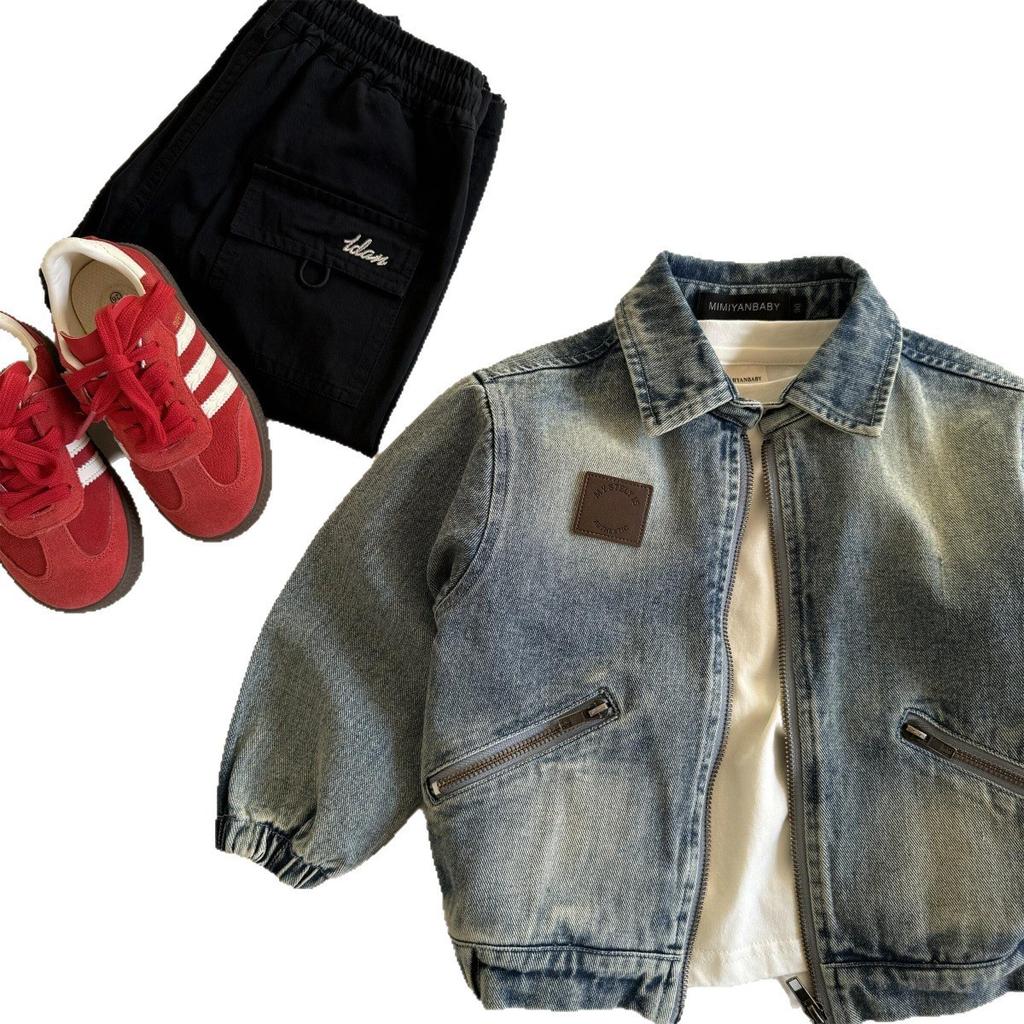 Kids Denim Jacket for Boys and Girls Spring Autumn Stylish Lapel Outerwear