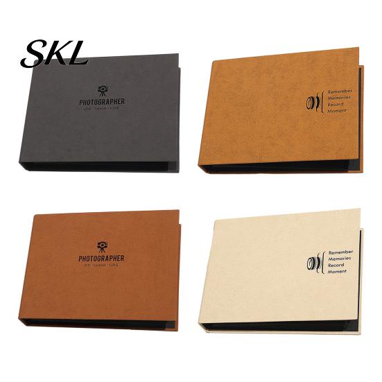 Anti-fouling Photo Album Scrapbook, Horizontal Loose-Leaf with Waterproof Thickened Film Pages, Coil Binding Flat-Lay Design Refillable for
