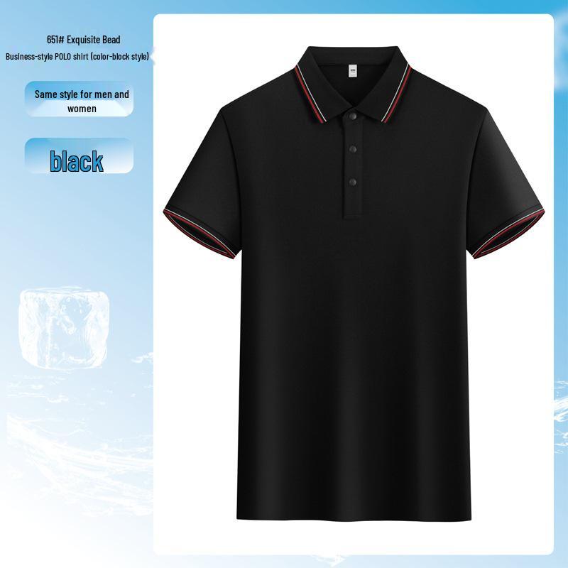 Summer Unisex Polo Work Uniforms: Short Sleeve T-Shirts, Custom Logo & Embroidery XXL чёрный