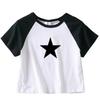2KWEIRD Female Y2K Clothes Star Tops Women Tshirt Harajuku Retro Fashion Gothic Short Sleeve Crop Sexy Tops Aesthetics Tops Short Navel