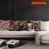 2D Vintage Floral Rose Decorative Throw Pillow Covers Pattern Cushion Cover Suitable For Sofa Bedroom Car Pillow Cover
