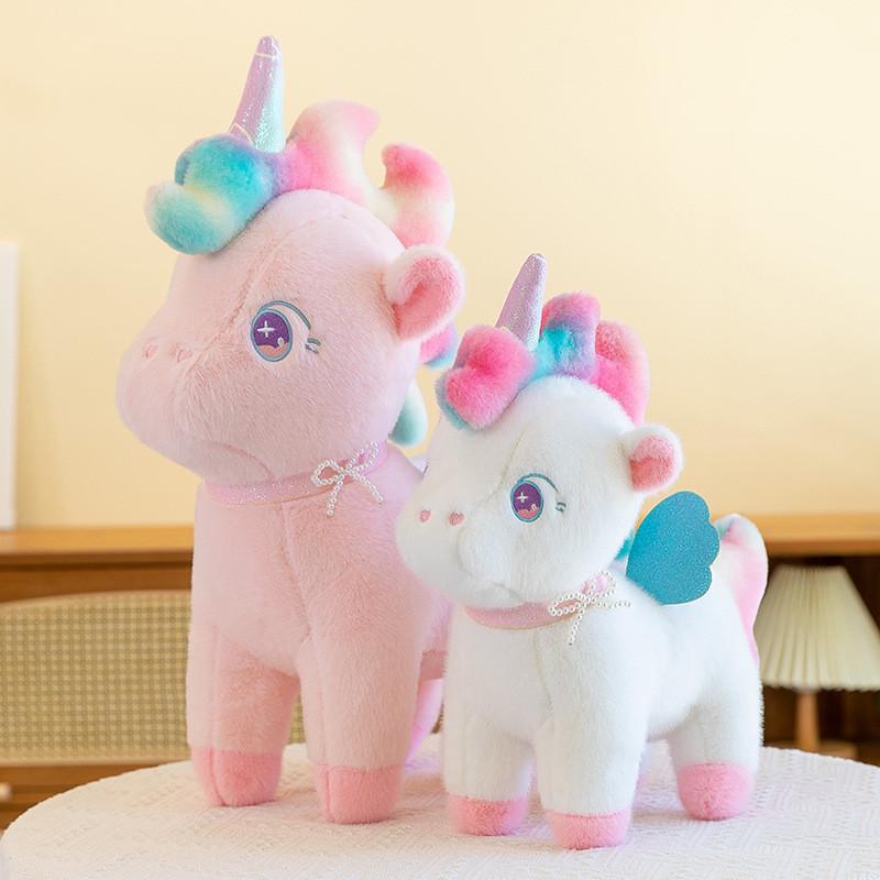 Pony Colored Rainbow Plush Doll Cartoon Toy Childrens Gift Home Decorations