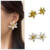 Irregular Flower Stud Earrings Drip Oil Ear Accessories Elegant Flower Earrings  Party