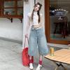 Women's Vintage High-Waist Wide-Leg Denim Shorts - Summer Lightweight and Loose Fit