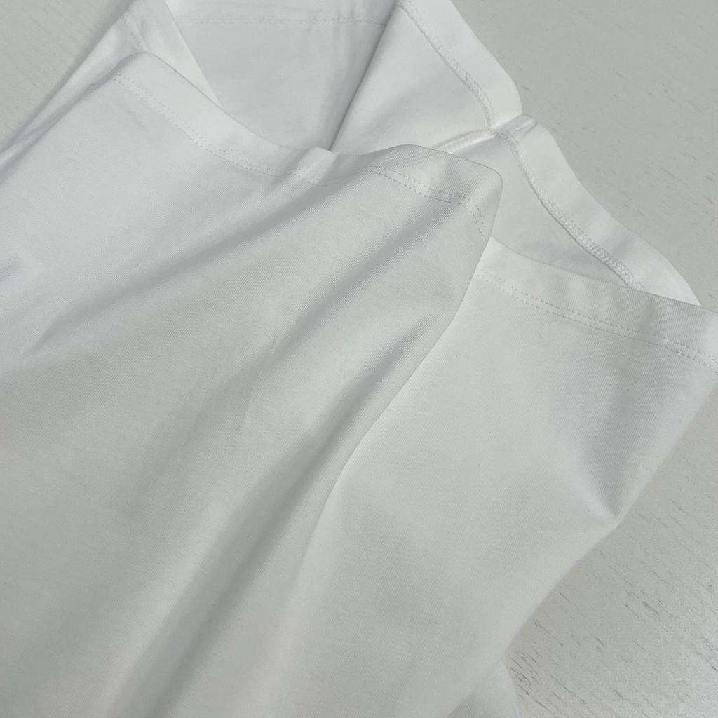 Organic Cotton Double Yarn Simple Letter Print Loose Fit T-Shirt
