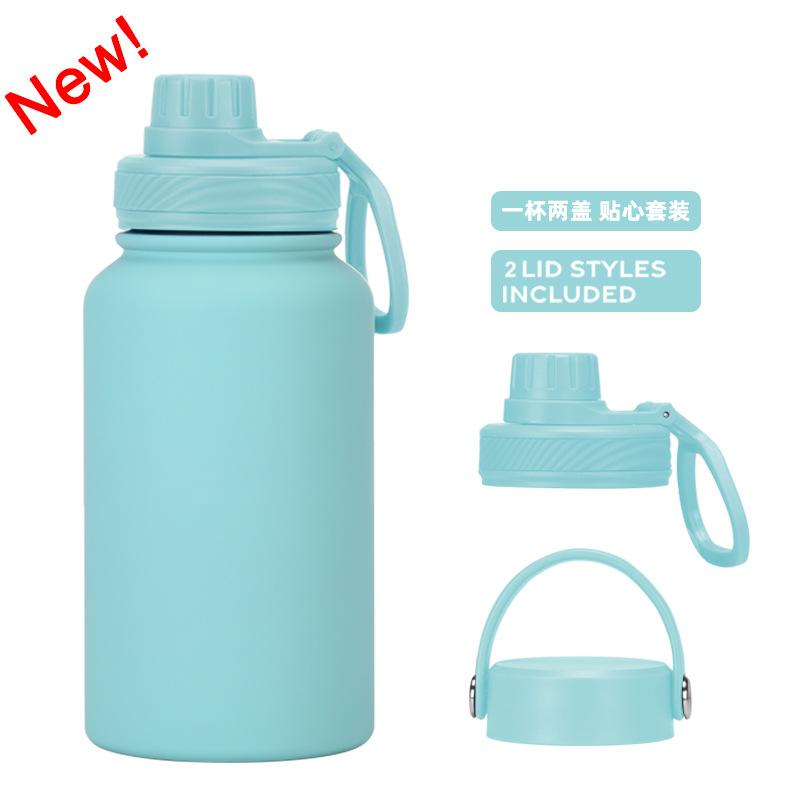 Ein Becher mit Doppelwand 650 ml Edelstahl Thermosbecher Große Kapazität Wasserbecher Tragbar Outdoor Doppelwandig Trinkflasche Sportkessel